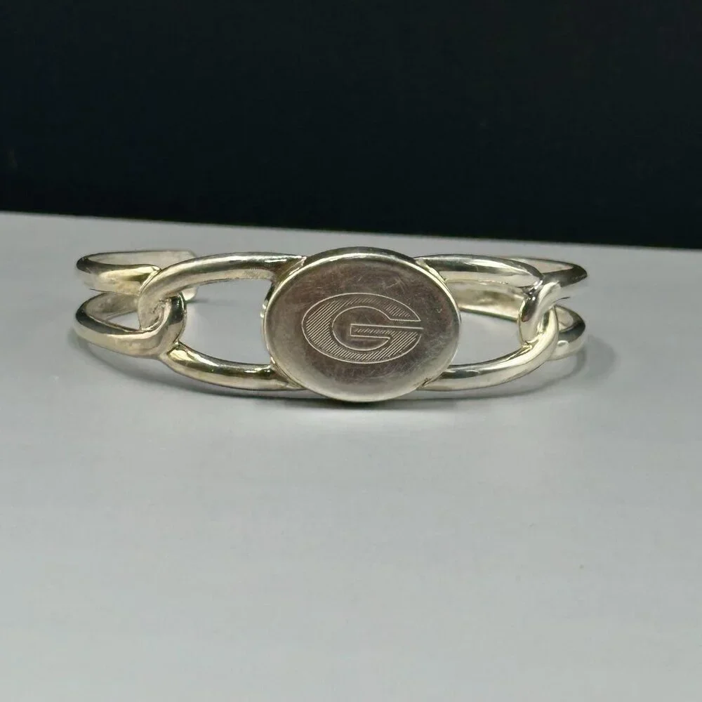 Georgia Bulldogs Silver Plated Cuff Bracelet UGA Football Signed Best